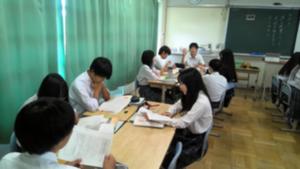 ２年生国語　教育実習　班で話し合い２
