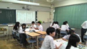 ２年生国語　教育実習　班で話し合い