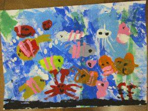 お魚の絵を描いたよ 4歳児 吹田第三幼稚園